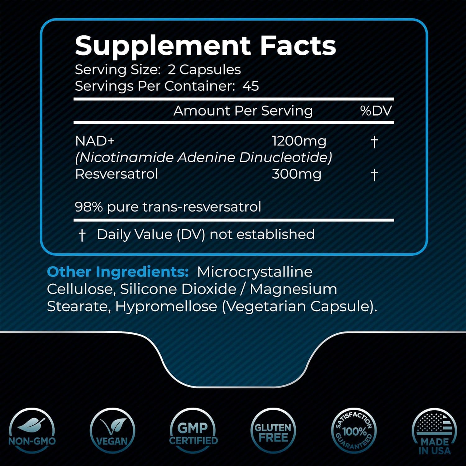 NAD Supplement, 1500mg - Liposomal NAD+ Supplement with Resveratrol 300mg, NAD Plus Boosting Supplement - Support Cellular Health, Stamina & Healthy Aging - Ultra Strength 90 Capsules