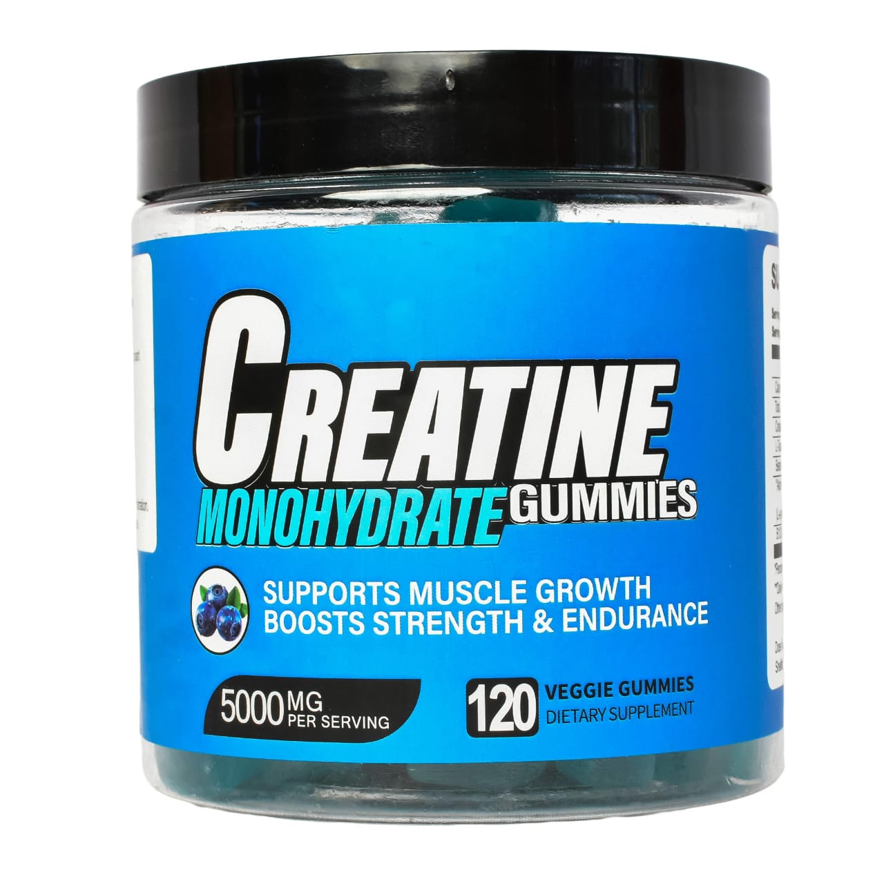 Creatine Monohydrate Gummies 1500MG   - Creatine Gummies Supplement for Muscle Growth, Strength, Enhanced Energy & Improved Athletic Performance - 120 Gummies, Blue Raspberry