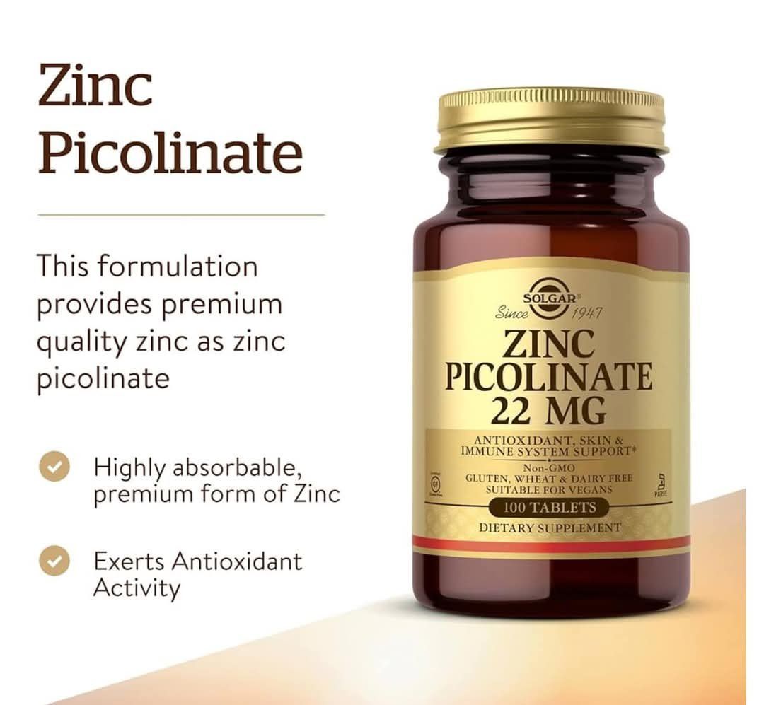 Solgar Zinc Picolinate 22mg Tablets -100’s