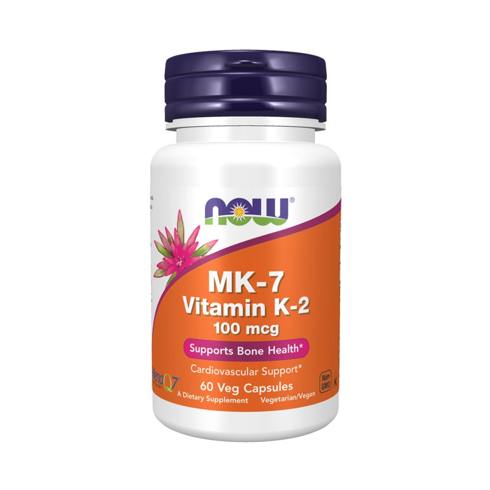 Now Vitamin K 2 Mk 7, 60 Veggie Capsules, 100 mcg, Cardiovascular Support