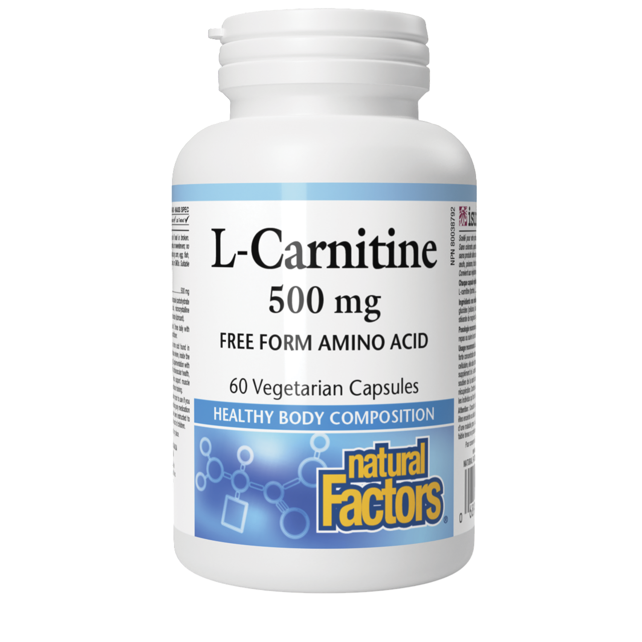 Natural Factors  L-Carnitine 500MG VCAP 90s-convert fat into energy-Boosts physical and mental energy
