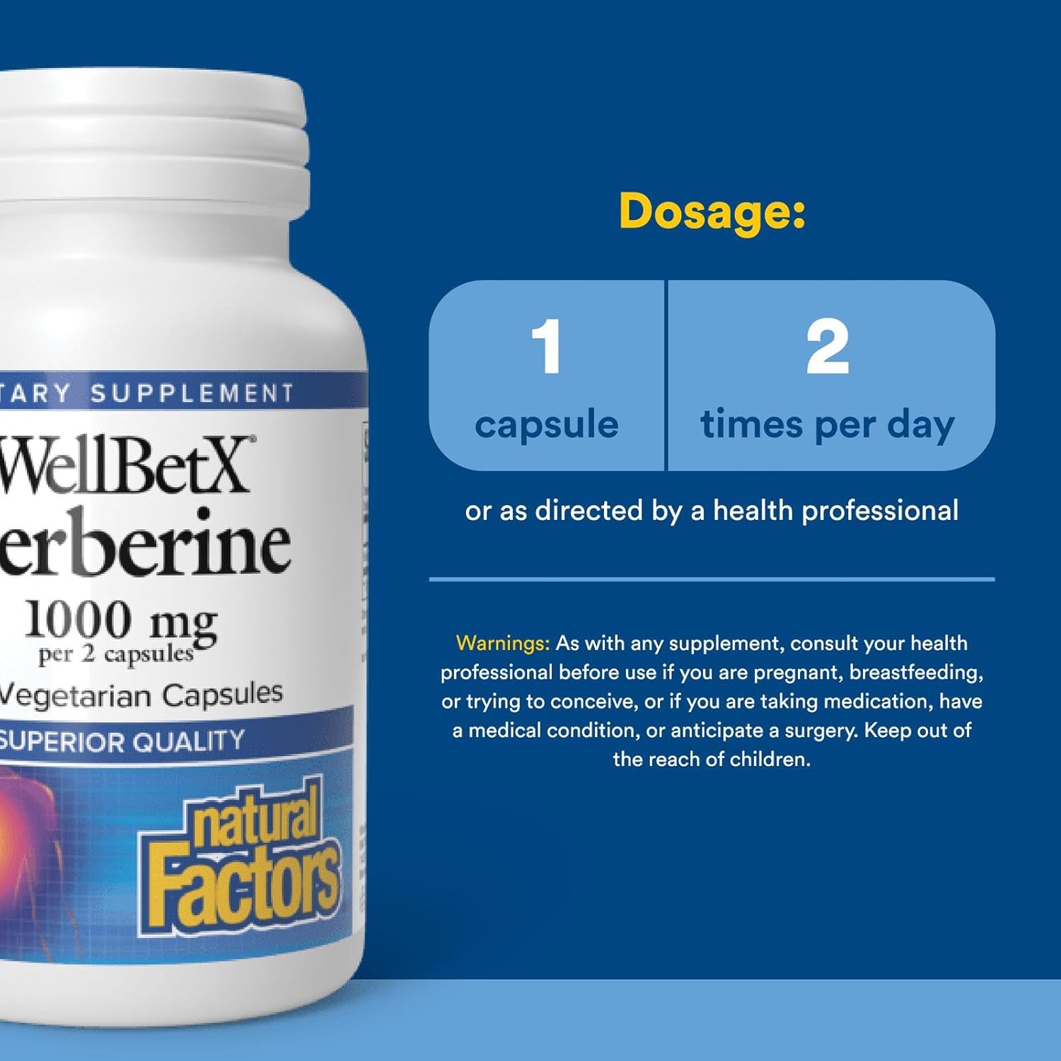 Natural Factors Wellbetx Berberine 500 Mg, 60s-Lower Blood Glucose
