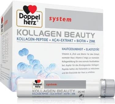 Doppelherz Kollagen 11.000 Plus Drinkable Collagen Supplement For Skin, hair Joint Health, Single Dose Phials, Pack of 30's-COLLAGEN SHOTS fOR 1 MONTH .From Germany-Supports normal collagen deposition