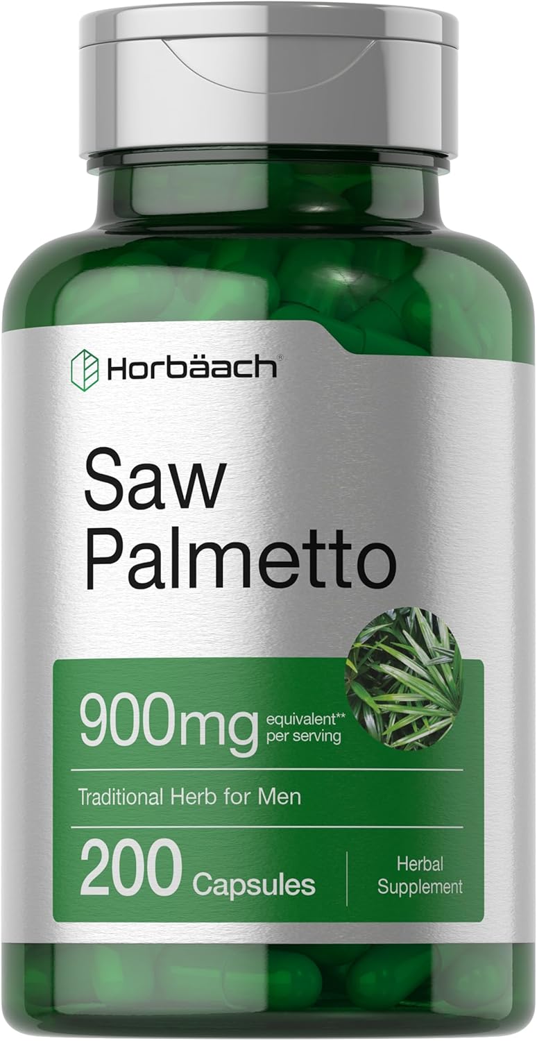 Saw Palmetto for Men Prostate Health Supplement to Promote Urinary Tract Function - 500mg Per Serving - 200 Count - DHT Blocker Hair Vitamin - Vegan, Non-GMO Capsules, Over 6 Month Supply