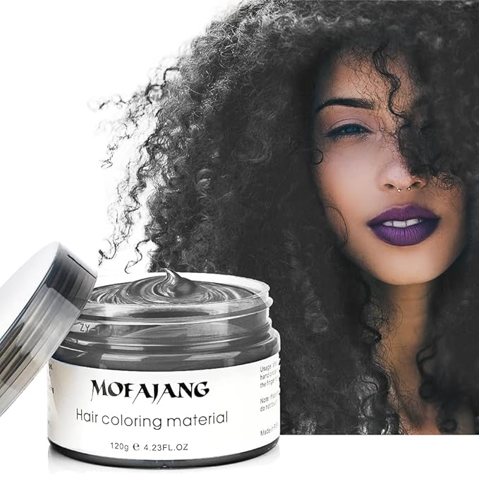Mofajang Temporary Hair Color Wax- 120ml Instant Black Hair Color- Unisex black hair dye/ Simple to Use/ Long Lasting- Fast Acting/ Natural Ingredients-  No Bleach | Easy Wash-Out | Styling & Coloring