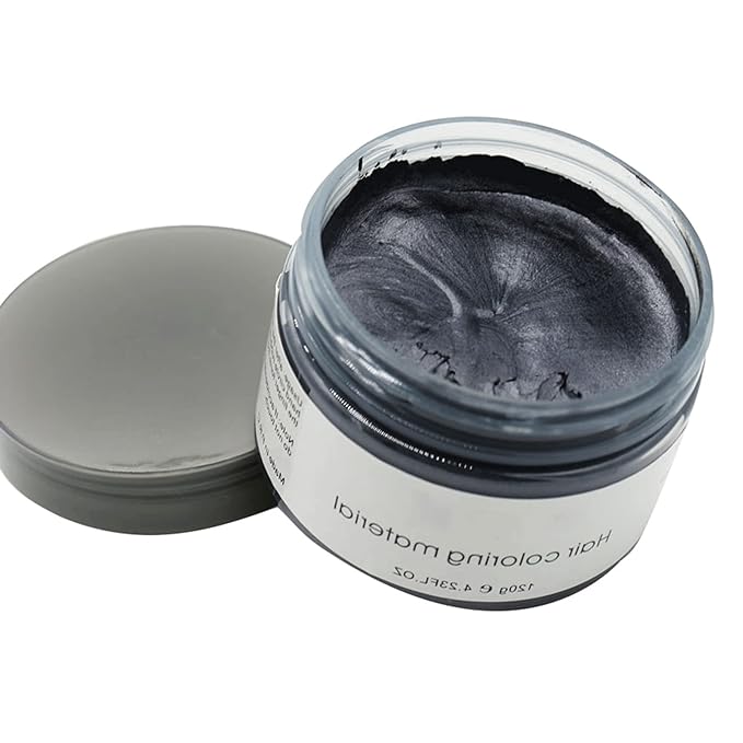 Mofajang Temporary Hair Color Wax- 120ml Instant Black Hair Color- Unisex black hair dye/ Simple to Use/ Long Lasting- Fast Acting/ Natural Ingredients-  No Bleach | Easy Wash-Out | Styling & Coloring