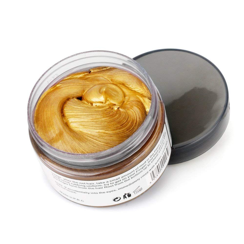 Blonde Hair Dye- No Bleaching Required, Direct Application- Gold Temporary Hair Colour Wax-  Brown Hair Dye- Fast Acting with Instant Results- Self Apply, No salon- Instant Hair Coloring Product- 120g
