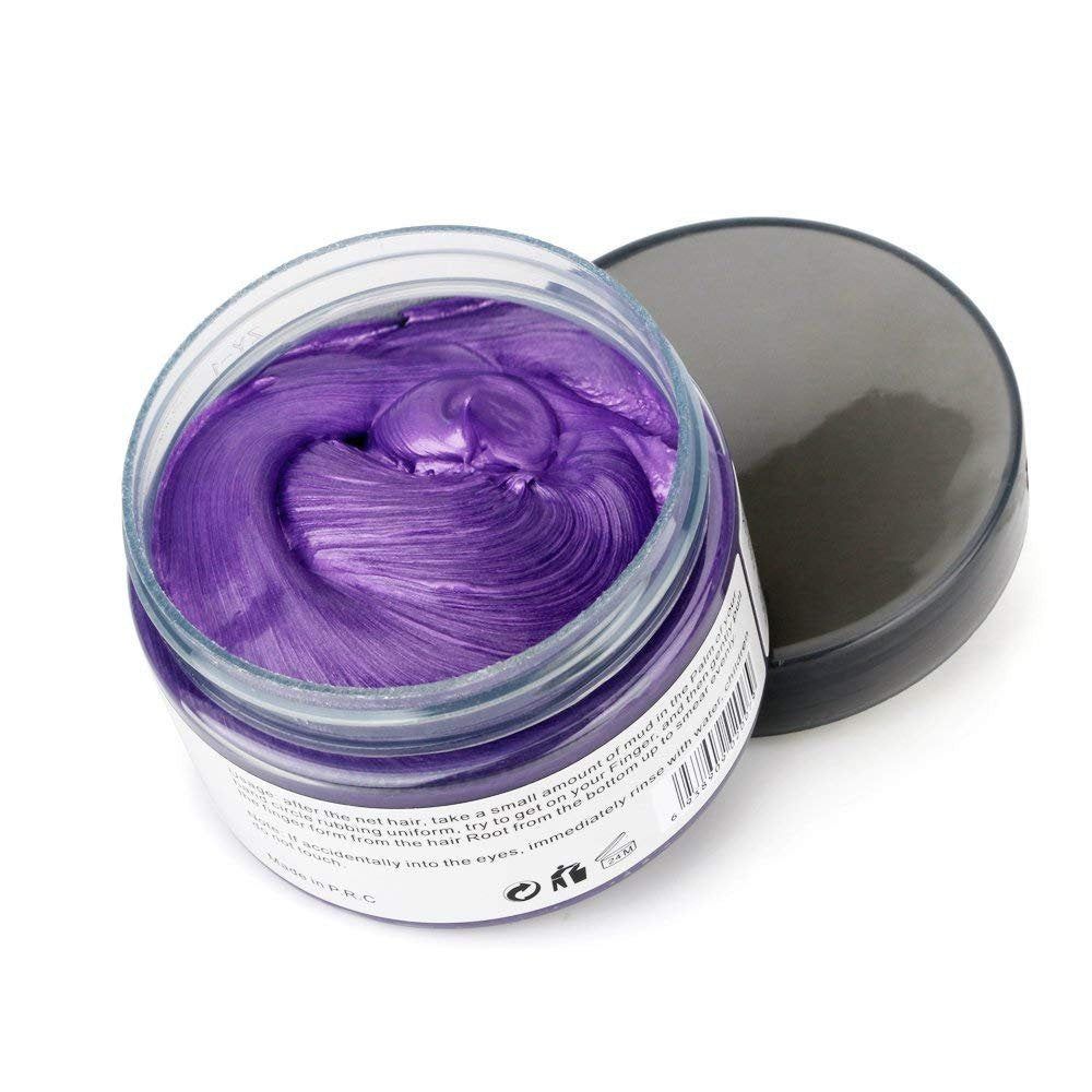 Purple Temporary Hair Color Wax -Removable Hair Colour- hair styling wax| No Bleaching effect |Violet hair wax- Hair Styling Wax- Purple hair dye- Lavender non-permanent hair dye- Dark Purple hair dye