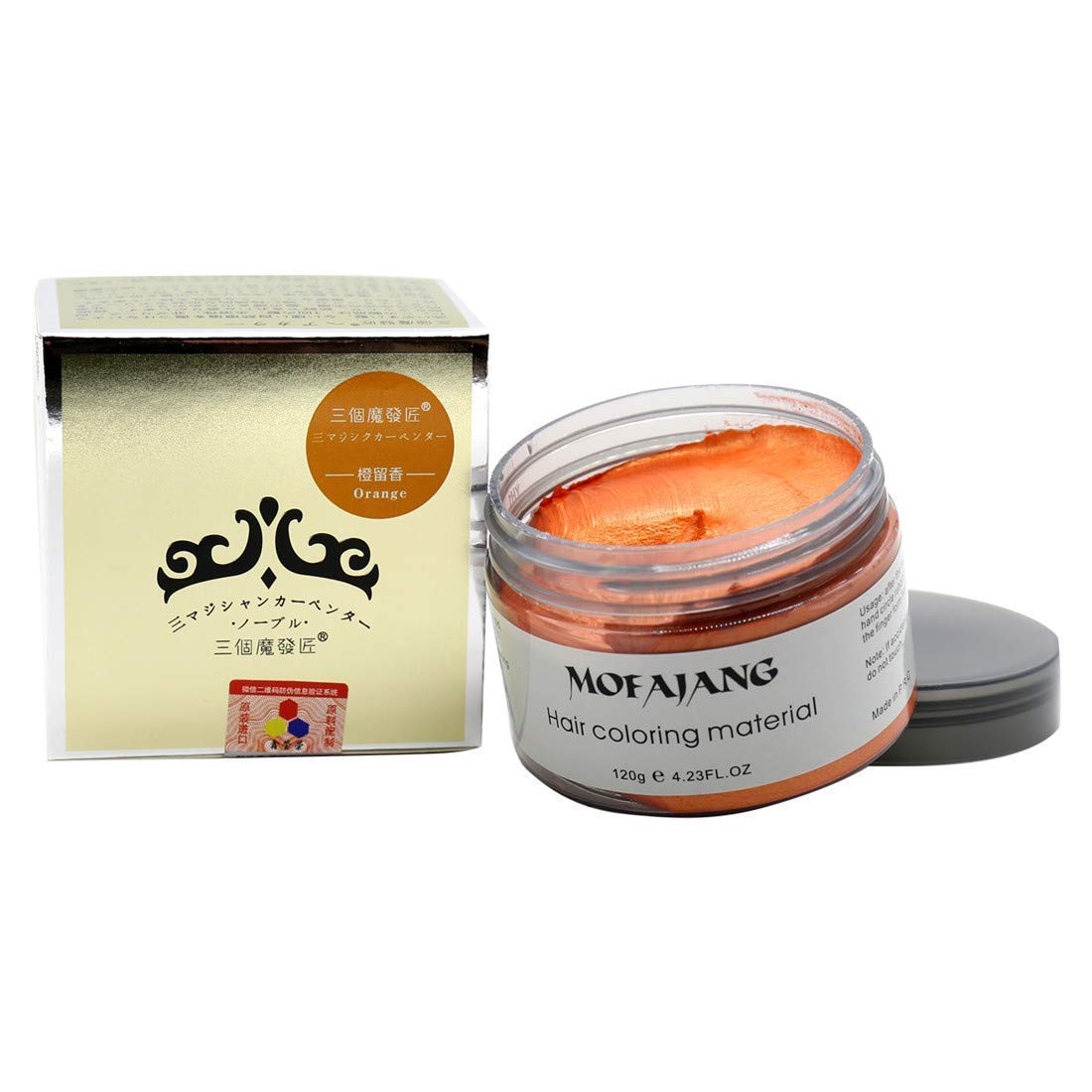 Orange Temporary Hair Color Wax– Natural color with no bleaching effect - Orange Hair Dye for Natural Hair, 4c Hair, Curly Hair, Dreadlocks and artificial dreads - Copper hair colour - Ginger hair dye