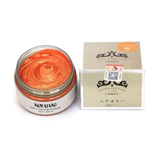 Orange Temporary Hair Color Wax– Natural color with no bleaching effect - Orange Hair Dye for Natural Hair, 4c Hair, Curly Hair, Dreadlocks and artificial dreads - Copper hair colour - Ginger hair dye