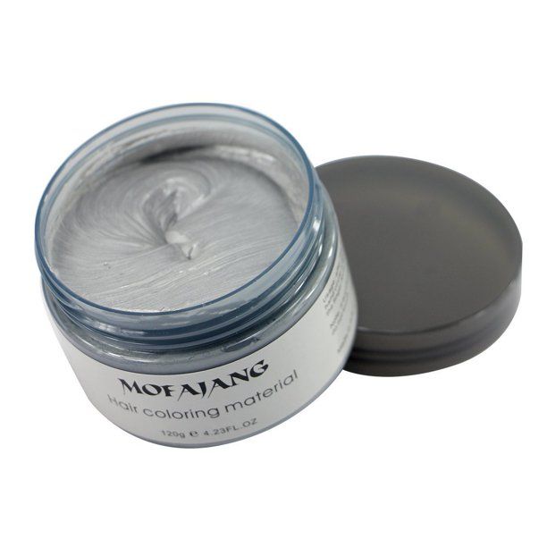 Grey Hair Dye- 120ml Temporary Hair Color Wax- Instant Silver Hair Color for Men Women- Ash gyey dye/ Simple to Use- Fast Acting/ Natural Ingredients-  No Bleach | Easy Wash-Out | Styling & Coloring