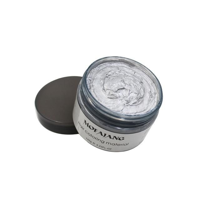 Grey Hair Dye- 120ml Temporary Hair Color Wax- Instant Silver Hair Color for Men Women- Ash gyey dye/ Simple to Use- Fast Acting/ Natural Ingredients-  No Bleach | Easy Wash-Out | Styling & Coloring
