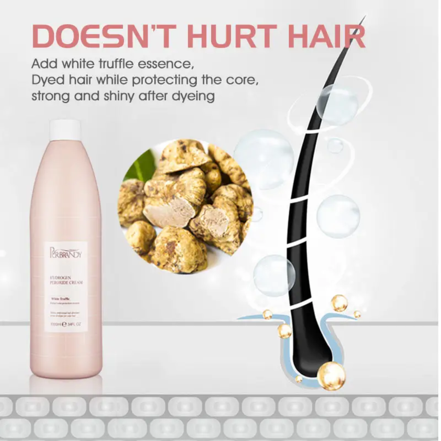 1000ml Go Care Hydrogen Peroxide Cream Developer– Hair lightening Extra Thick Formula for Salon & Large-Scale Hair Coloring – Professional Bleach- Blonde Hair Dye- Hair Bleaching- White Hair lightener