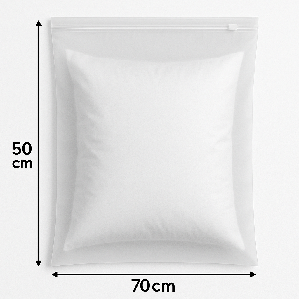 50x70cm Large Frosted Ziplock Storage Bag – Reusable Transparent Reusable Frosted Ziplock Bags with Slider Seal – For packaging Clothes, Bedding, Pillows, Travel items- Waterproof Heavy Duty Plastic.