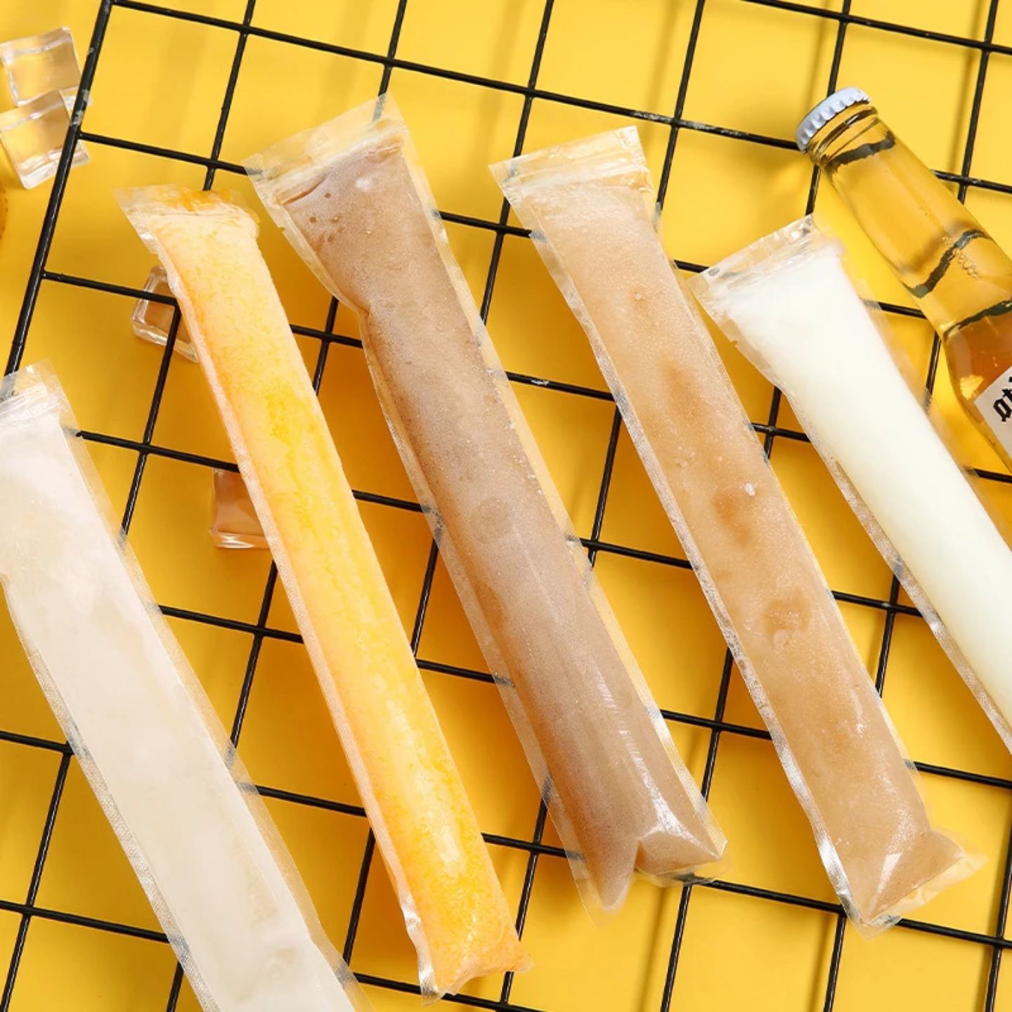100pcs Ice pops Packaging Bags-Reusable Popsicle Mold bags- Ziplock Seal for Frozen Treats, Parties, Small Business, Hawking & More - BPA-Free