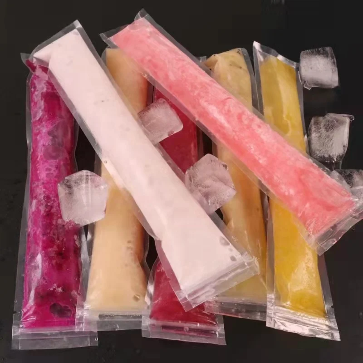 100pcs Ice pops Packaging Bags-Reusable Popsicle Mold bags- Ziplock Seal for Frozen Treats, Parties, Small Business, Hawking & More - BPA-Free