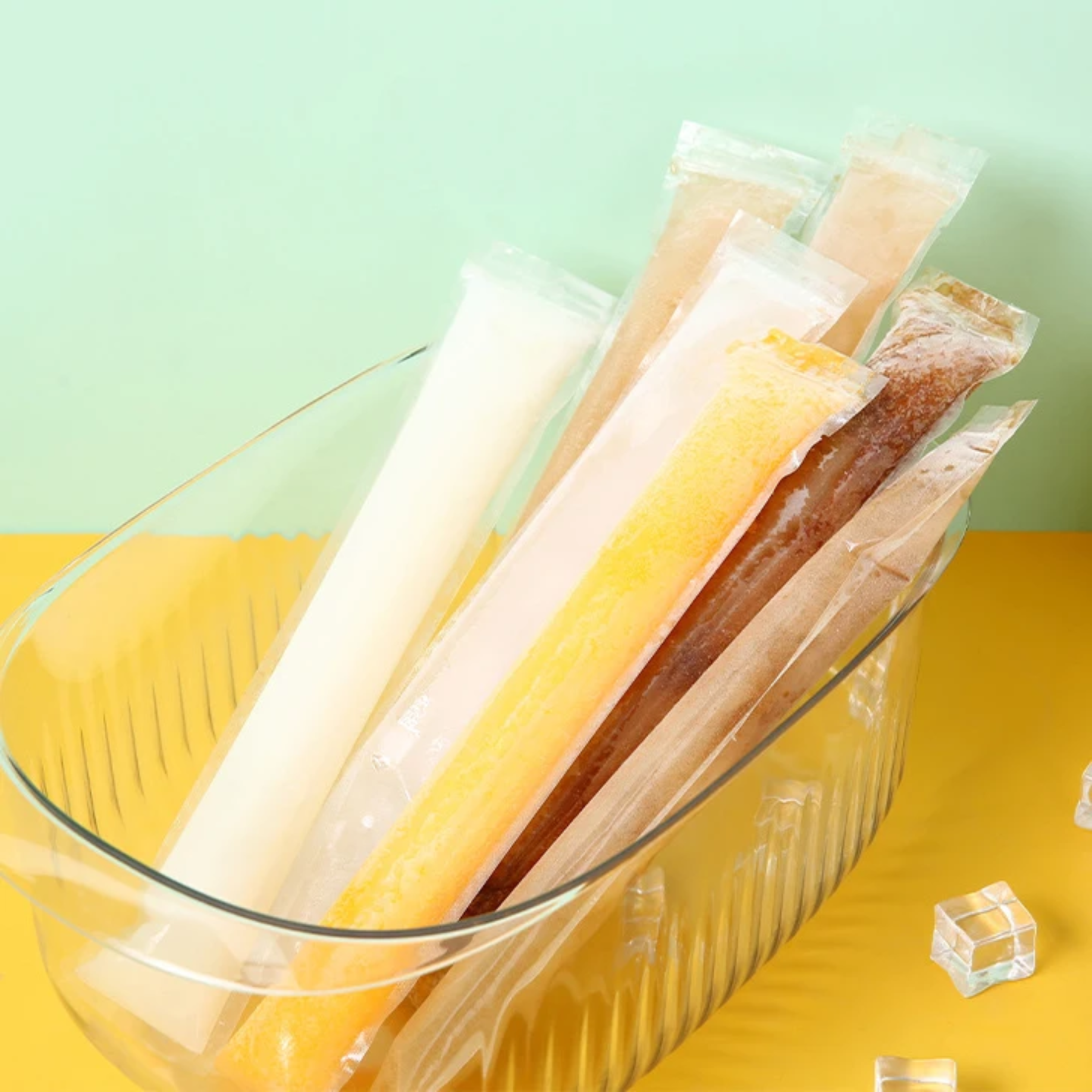 100pcs Ice pops Packaging Bags-Reusable Popsicle Mold bags- Ziplock Seal for Frozen Treats, Parties, Small Business, Hawking & More - BPA-Free