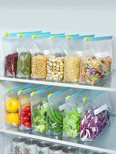 50pcs Extra-Large 2kg Ziplock Storage Bags – BPA FREE Multipurpose Reusable Food & Freezer Bags with Double Zipper Seal for Kitchen, Fridge, Freezer, Leftovers, Travel, Packing & Daily Organization