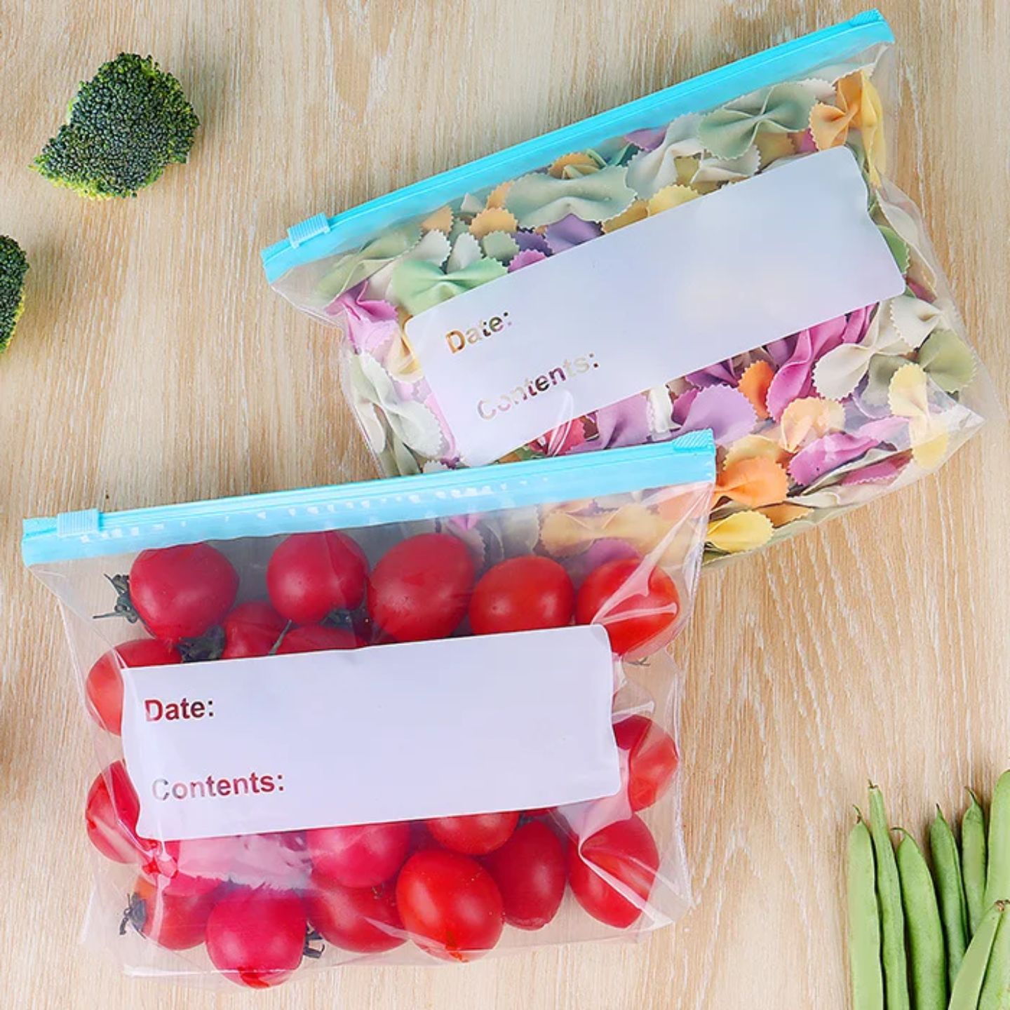 30pcs/20pcs/10pcs Zip Bags Ziplock Fridge Storage Bags Double-layer Zipper Food Storage Bag For Food Refrigerator Sealed Bag Kitchen Storage- 3 Sizes Ziplock Fridge Bags- Food Packaging Bags- Reusable