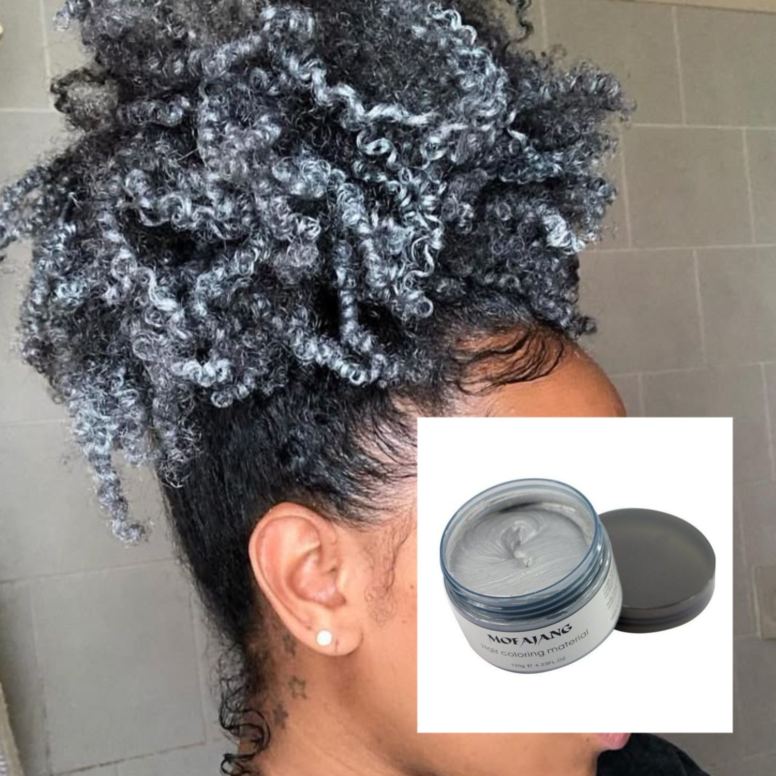 Grey Hair Dye- 120ml Temporary Hair Color Wax- Instant Silver Hair Color for Men Women- Ash gyey dye/ Simple to Use- Fast Acting/ Natural Ingredients-  No Bleach | Easy Wash-Out | Styling & Coloring