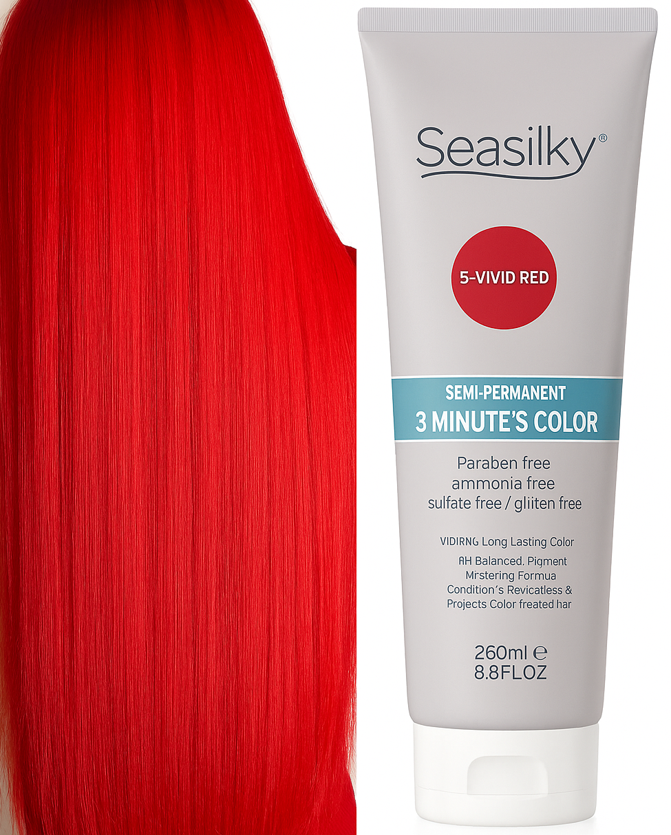 Vivid Red Hair Color Value Pack – 2x Semi-Permanent Dyes (260ml Each) + 1kg Bleach Powder + 1000ml Developer – Professional Hair Lightening & Coloring Kit with Free Gloves & Instructions –Red Hair Dye