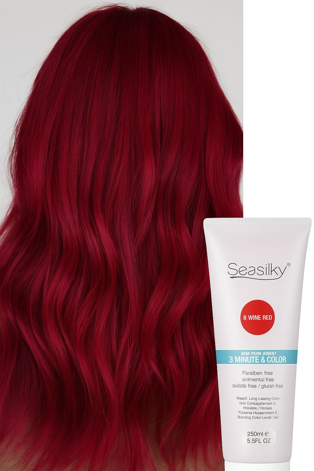 Wine Red Hair Dye + FREE Developer + FREE Hair Lightening Powder +FREE Gloves -Maroon Semi-permanent Hair Color - Red Hair colour -Long Lasting- Hair Color Conditioner- Maintains Burgandy Red hair dye