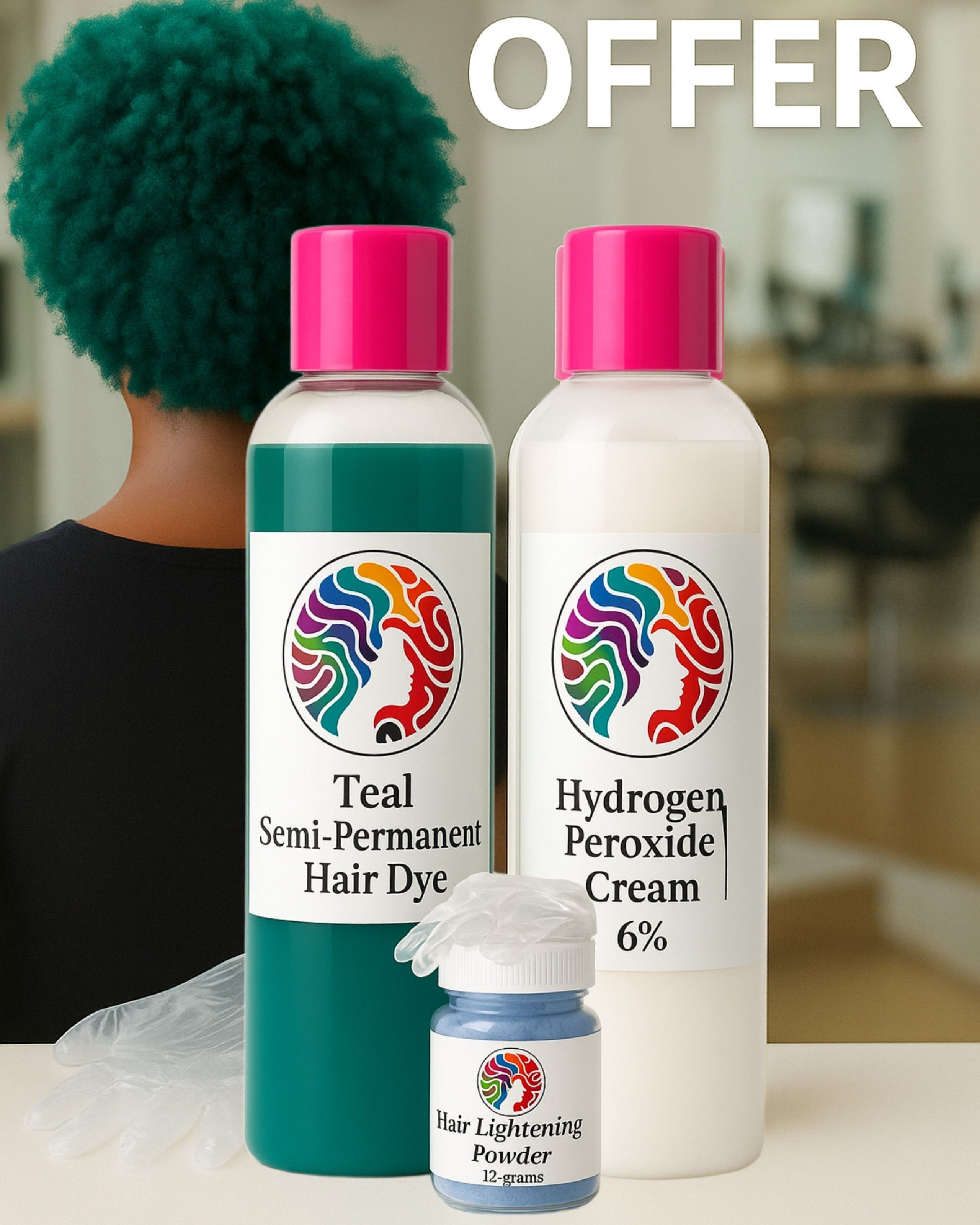 Best price for Teal Hair Dye +FREE Developer+ FREE Hair Lightening ...