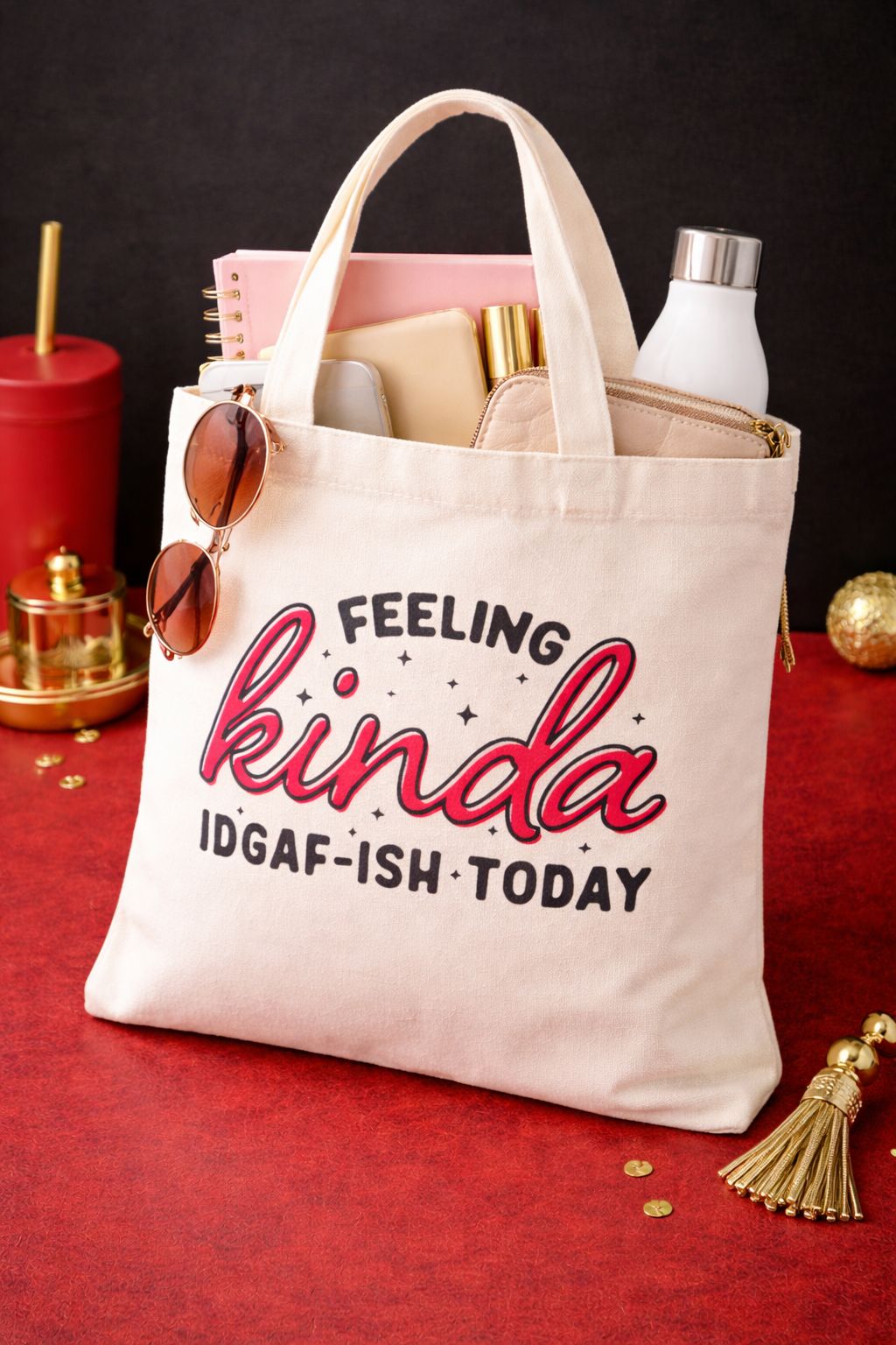 Beige Cotton Canvas Tote Bag- Eco-Friendly Reusable Shoulder Bag, Lightweight Street Style Statement Bag for Work, School, Travel & Daily Essentials- tote bag student handbag- Spacious 35×40cm size