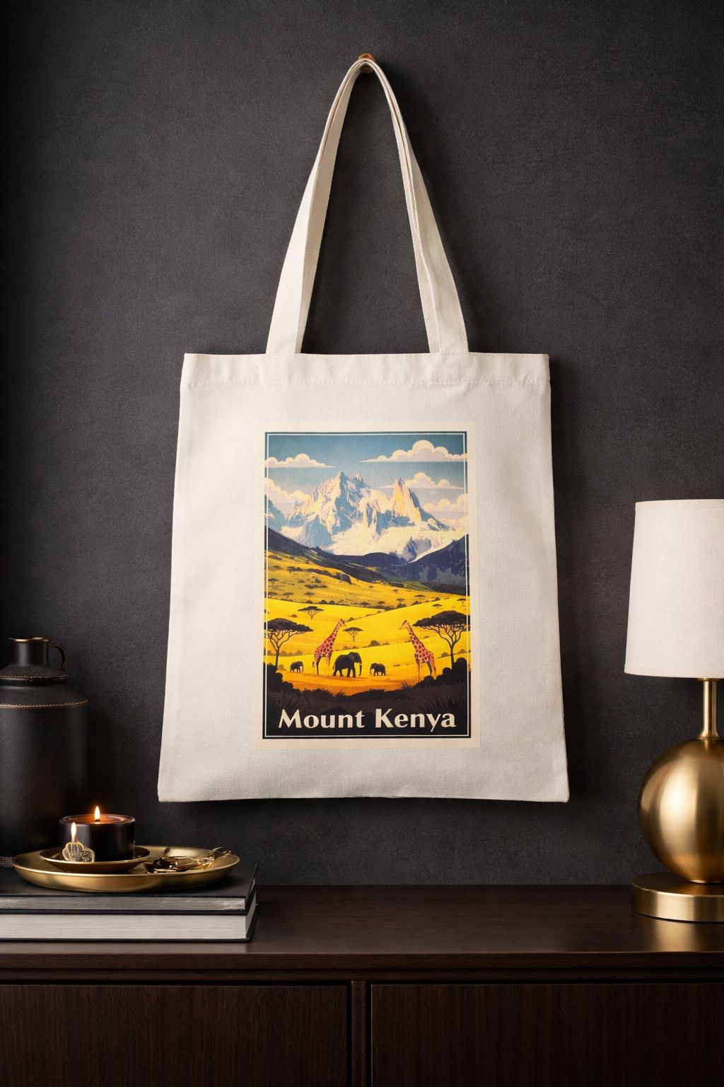 Urban Vintage Simple Shoulder Tote Bag- Kenya Design Cotton Canvas Tote Bag for Men & Women- Students Tote Bag- Work Carrier Bag- Class Tote Bags- Handbags Shoulder Tote Sling Bags Trending Fashion