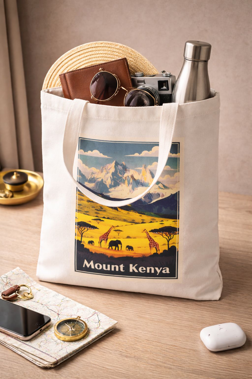 Urban Vintage Simple Shoulder Tote Bag- Kenya Design Cotton Canvas Tote Bag for Men & Women- Students Tote Bag- Work Carrier Bag- Class Tote Bags- Handbags Shoulder Tote Sling Bags Trending Fashion