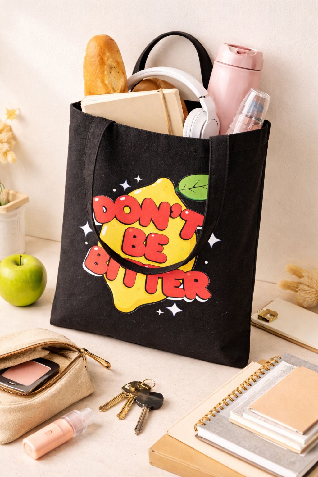 Creative Birthday Gift for Men & Women- Black School Campus Tote Bag- Cotton Canvas Shoulder Bag- Crossbody Bag Durable Material Comfortable Material Fashion- New Casual Bag Commuting Multifunctional