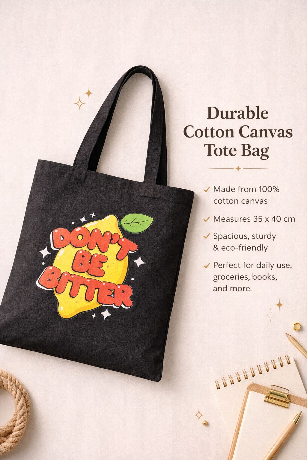 Creative Birthday Gift for Men & Women- Black School Campus Tote Bag- Cotton Canvas Shoulder Bag- Crossbody Bag Durable Material Comfortable Material Fashion- New Casual Bag Commuting Multifunctional