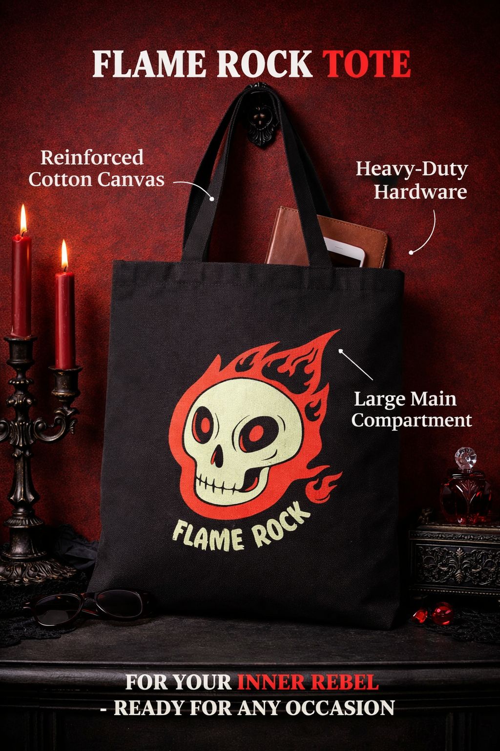 Men's black Tote Bag- Shoulder Bag Tote- Handbag Simple Canvas Bag- Sports wear Style- Gothic Casual Trend- Foldable Travelling Bags Unisex Large Capacity Bag Luggage Women & men WaterProof Handbags