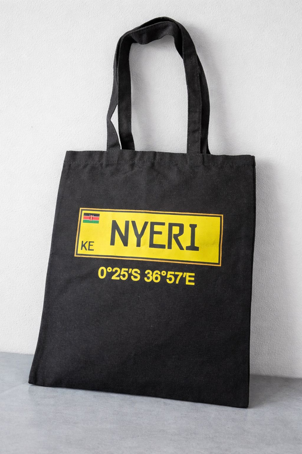 Kenyan Souvenir black Tote Bag with Nyeri City Name, Pride patriotic Gift Idea, Durable Canvas Shopper Bag, Eco Friendly Reusable Tote, Travel Keepsake, Cultural Gift, Minimalist Everyday Carryall Bag