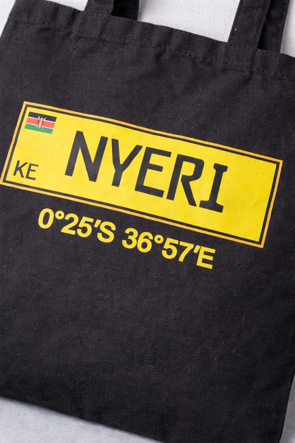 Kenyan Souvenir black Tote Bag with Nyeri City Name, Pride patriotic Gift Idea, Durable Canvas Shopper Bag, Eco Friendly Reusable Tote, Travel Keepsake, Cultural Gift, Minimalist Everyday Carryall Bag