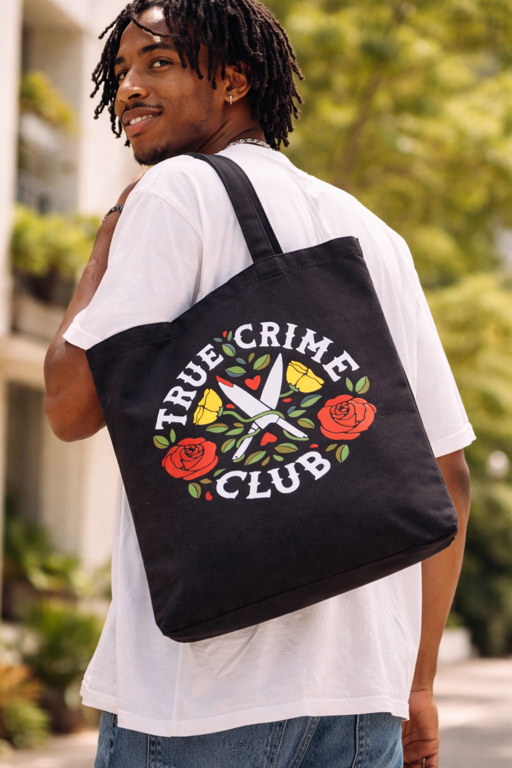 Canvas Tote Bag- Durable Reusable Casual Handbag for Men & Women- Lightweight Everyday Shopping, Work & School Carry Bag with Graphic Print Design- Professional Neutral black bag tone- long-term use.