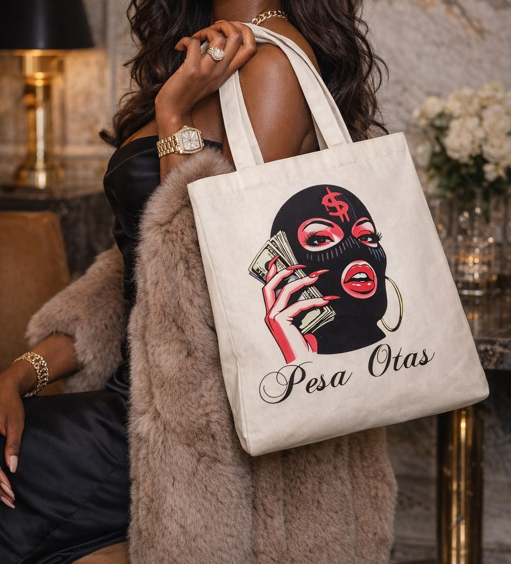 Canvas Tote Bag- Everyday Carry Handbag- Reusable Shopping Stylish Bag- Work School Bag- Motivational Hustle Print Design, Entrepreneur Gift, Productivity Gear, Success Mindset, Career Woman Apparel.