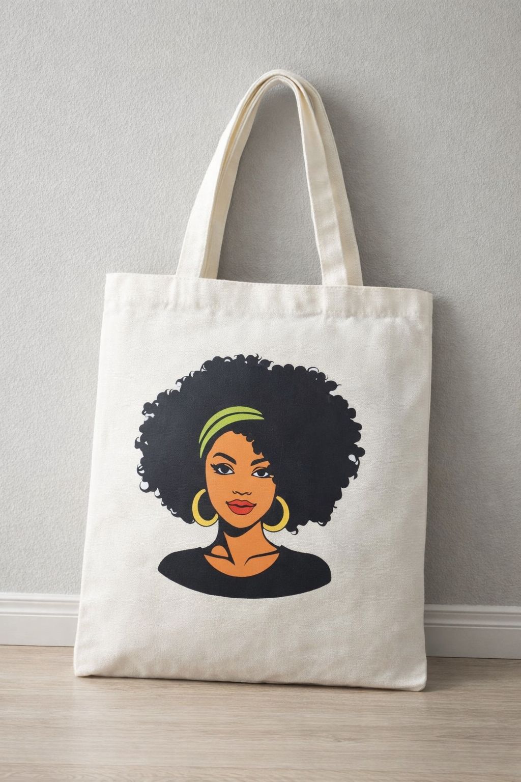 Afro Tote Bag Canvas- Stylish Everyday Carry Bag- Reusable Shopping, Work & School Handbag with Graphic Print Design, Melanin Magic, Black Girl Joy, Natural Hair Art, Cultural Pride, Ethnic Aesthetic.