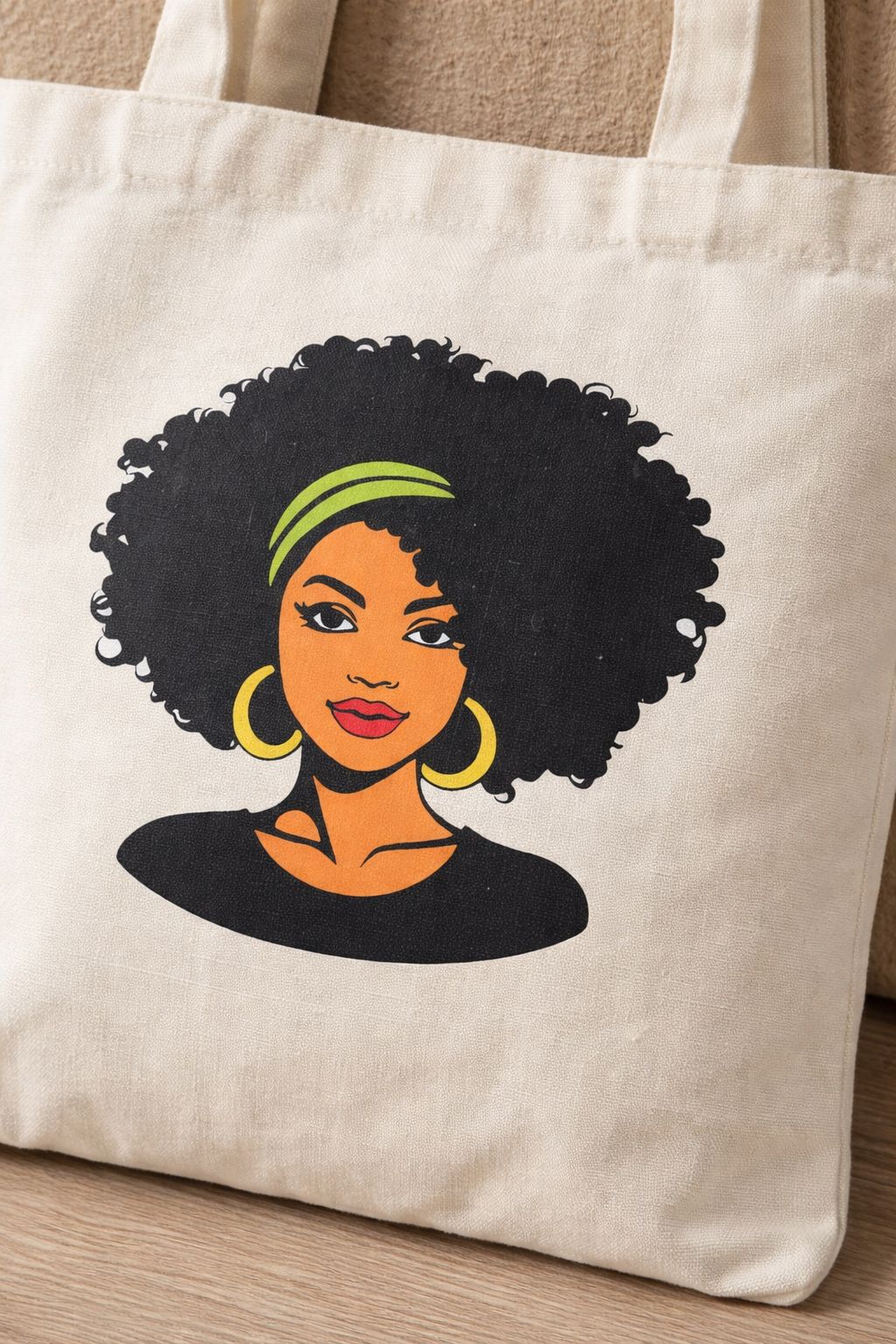 Afro Tote Bag Canvas- Stylish Everyday Carry Bag- Reusable Shopping, Work & School Handbag with Graphic Print Design, Melanin Magic, Black Girl Joy, Natural Hair Art, Cultural Pride, Ethnic Aesthetic.