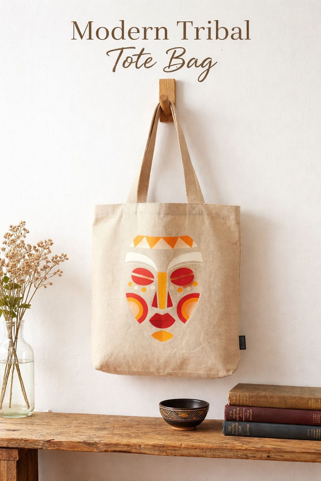 African Print Tote Bag, Ankara Pattern Canvas Shopper- Beige, Wax Print Aesthetic, Kente Inspired Art, Heritage Carryall, Modern Ethic Style, Afrocentric Accessory, Global Nomad Gear, Vibrant Cultural