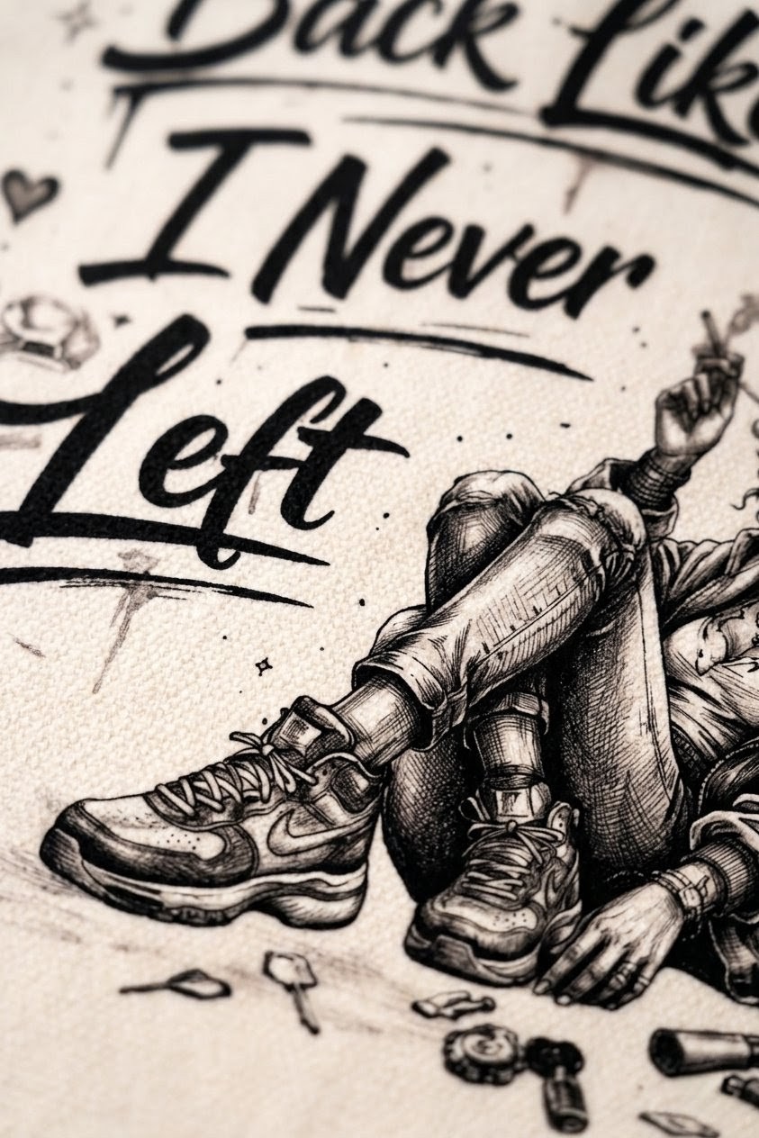 Premium "Back Like I Never Left" Urban Graphic Canvas Tote Bag - Durable, Eco-Friendly, Large Capacity Shoulder Handbag for Daily Travel & Shopping - Stylish Aesthetic Streetwear Fashion Accessory