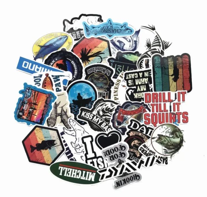 50 pieces Cool phone, laptop and fridge stickers. waterproof glossy deigns.