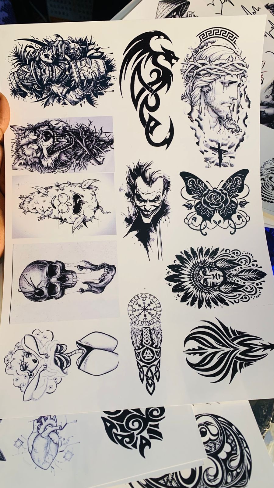 10pcs Waterproof Temporary Tattoo Sticker Dark Wolf Lion Tiger Eagle Snake Deer Skeleton Scorpion Body Art Arm Tattoo Women Men