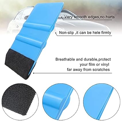 5 pcs Vinyl Squeegee 4 Inch Car Vinyl Scraper Decal Applicator Window Tint Wallpaper Smoothing Tool with Black Fabric Felt Edge