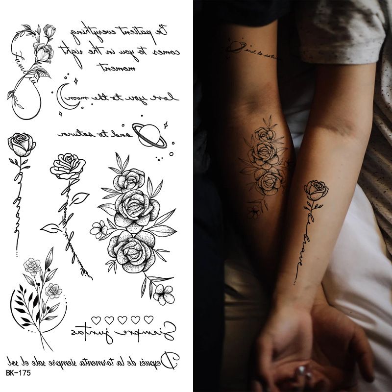 Black Doodle Flash Sheet Temporary Tattoos, Mini Flash Art. Festival Temporary Tattoo Stickers