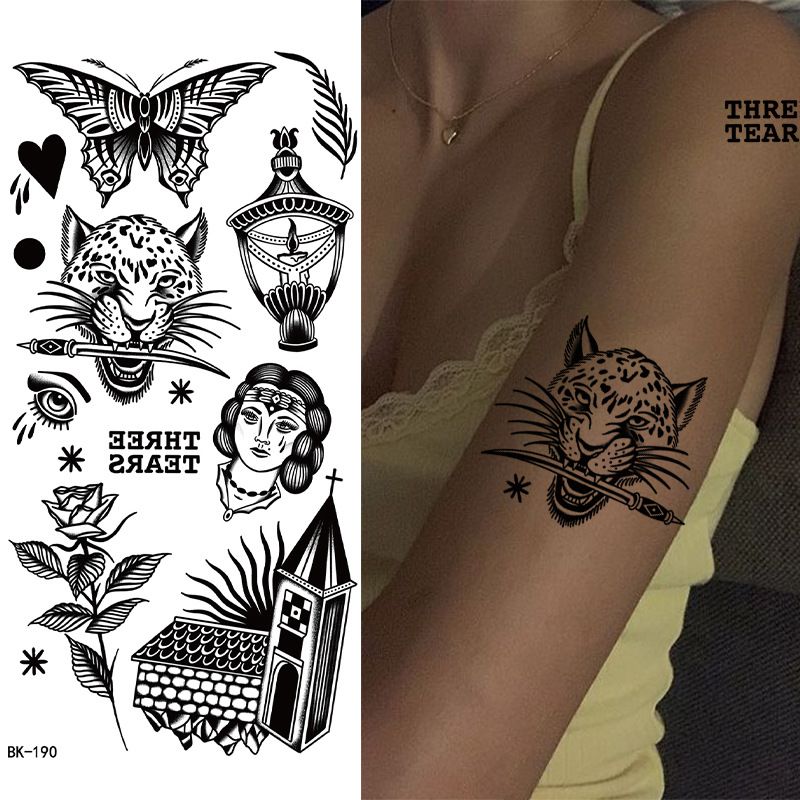 Black Doodle Flash Sheet Temporary Tattoos, Mini Flash Art. Festival Temporary Tattoo Stickers