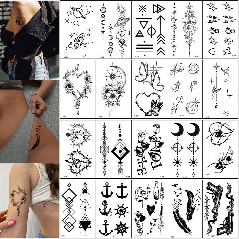 10 Sets temporary tattoo sets. Small tattoo designs perfect for all body skin types. Premium Realistic Temporary Tattoos