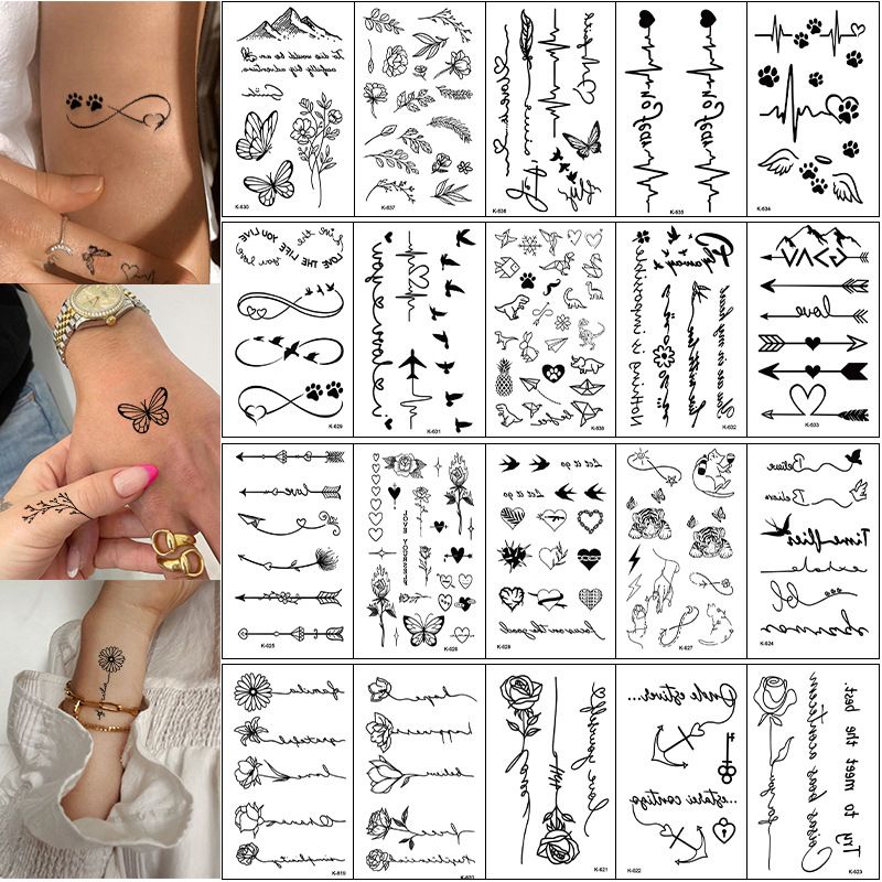 10 Sets temporary tattoo sets. Small tattoo designs perfect for all body skin types. Premium Realistic Temporary Tattoos