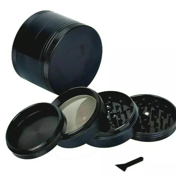 Black 63mm 4 Part Premium Metal Herb Magnetic Grinder Crusher