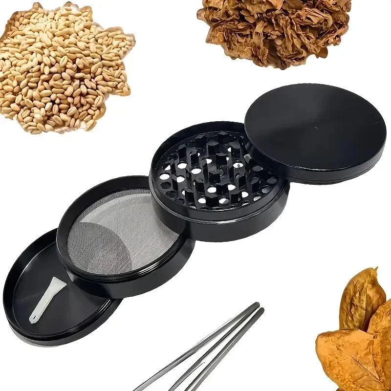 Black 63mm 4 Part Premium Metal Herb Magnetic Grinder Crusher